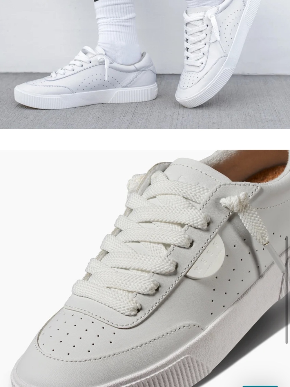 Reef Women's White Low-Top Perforated Leather Sneakers